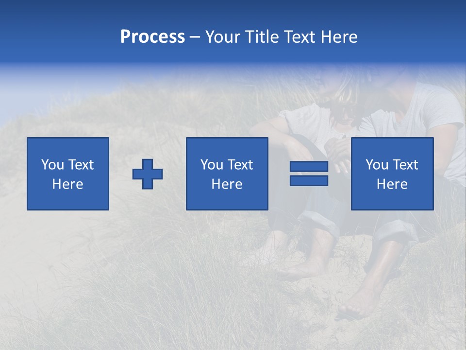 Romance Sand Dunes Blue PowerPoint Template
