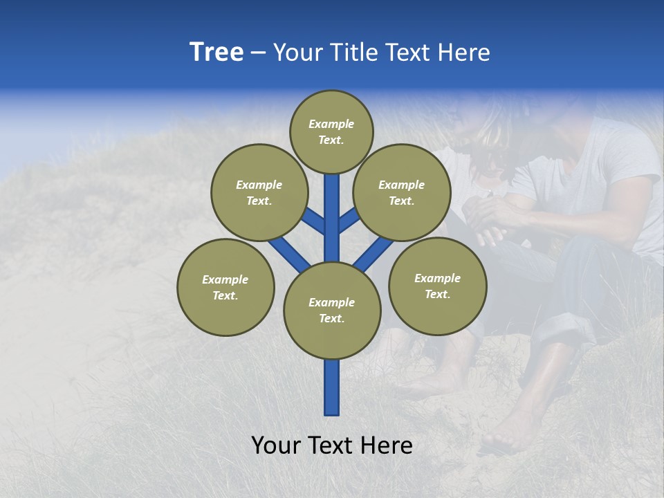 Romance Sand Dunes Blue PowerPoint Template