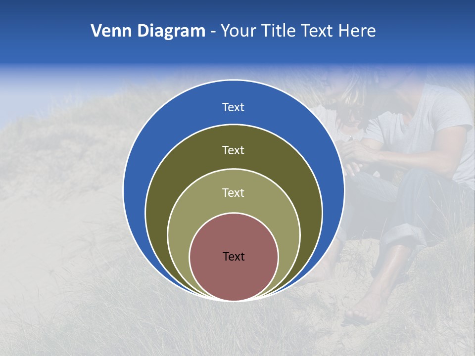 Romance Sand Dunes Blue PowerPoint Template