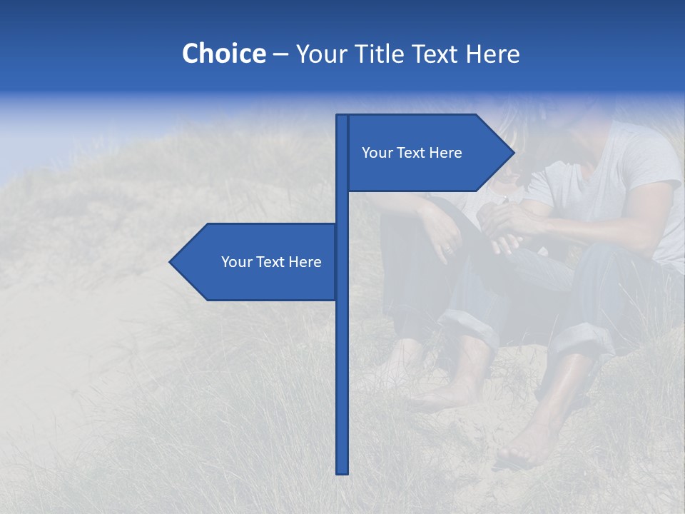 Romance Sand Dunes Blue PowerPoint Template
