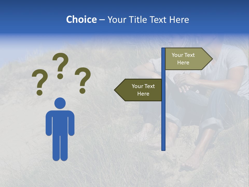 Romance Sand Dunes Blue PowerPoint Template