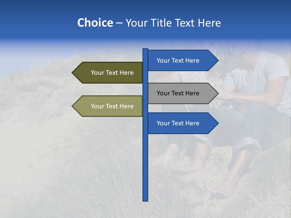 Romance Sand Dunes Blue PowerPoint Template