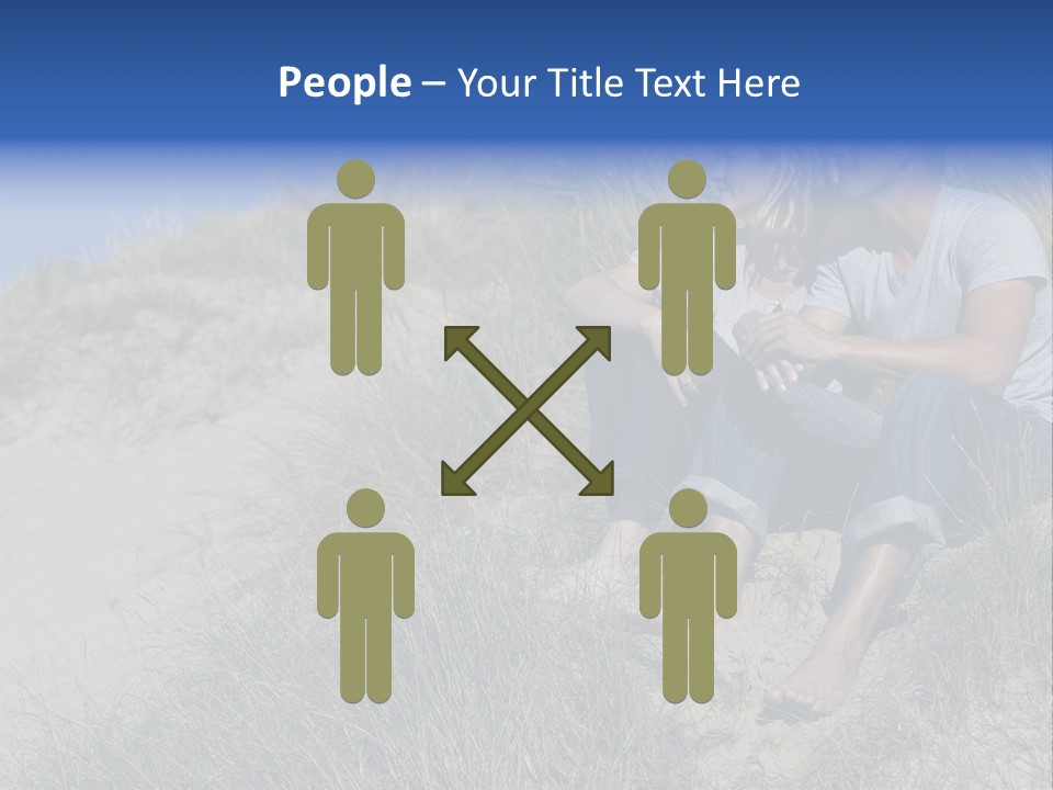 Romance Sand Dunes Blue PowerPoint Template