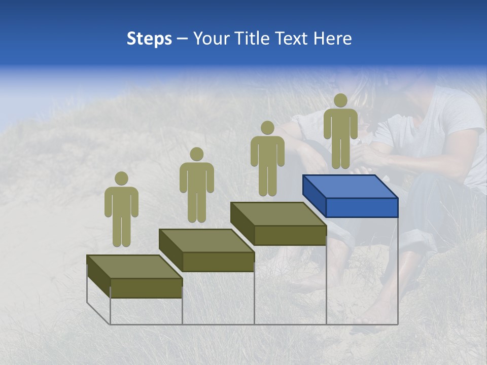 Romance Sand Dunes Blue PowerPoint Template