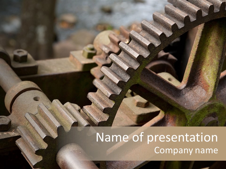 Metal Cog Equipment PowerPoint Template