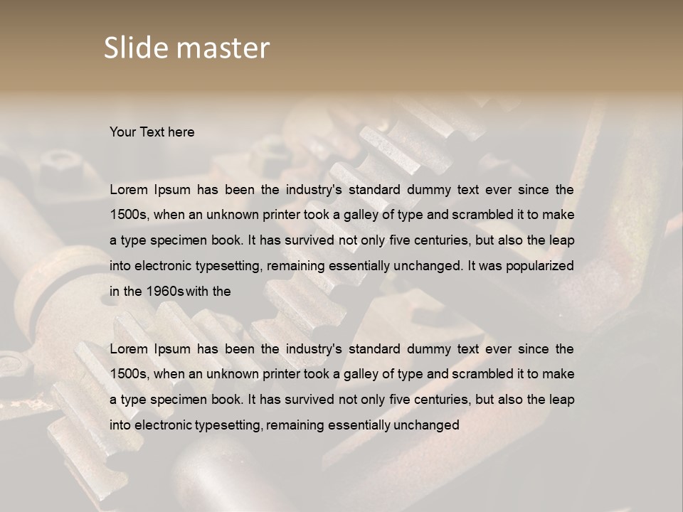 Metal Cog Equipment PowerPoint Template