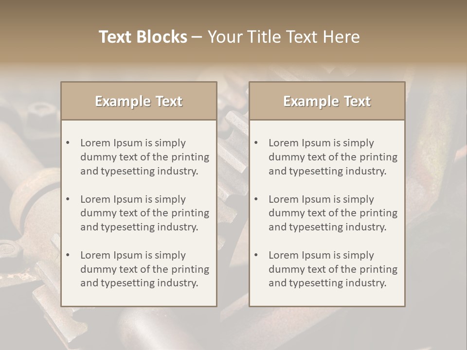 Metal Cog Equipment PowerPoint Template