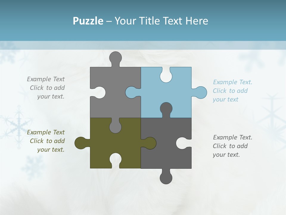 Kitten Pampered Snowflakes PowerPoint Template