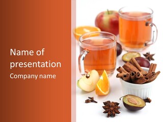 Plum Orange Tea PowerPoint Template