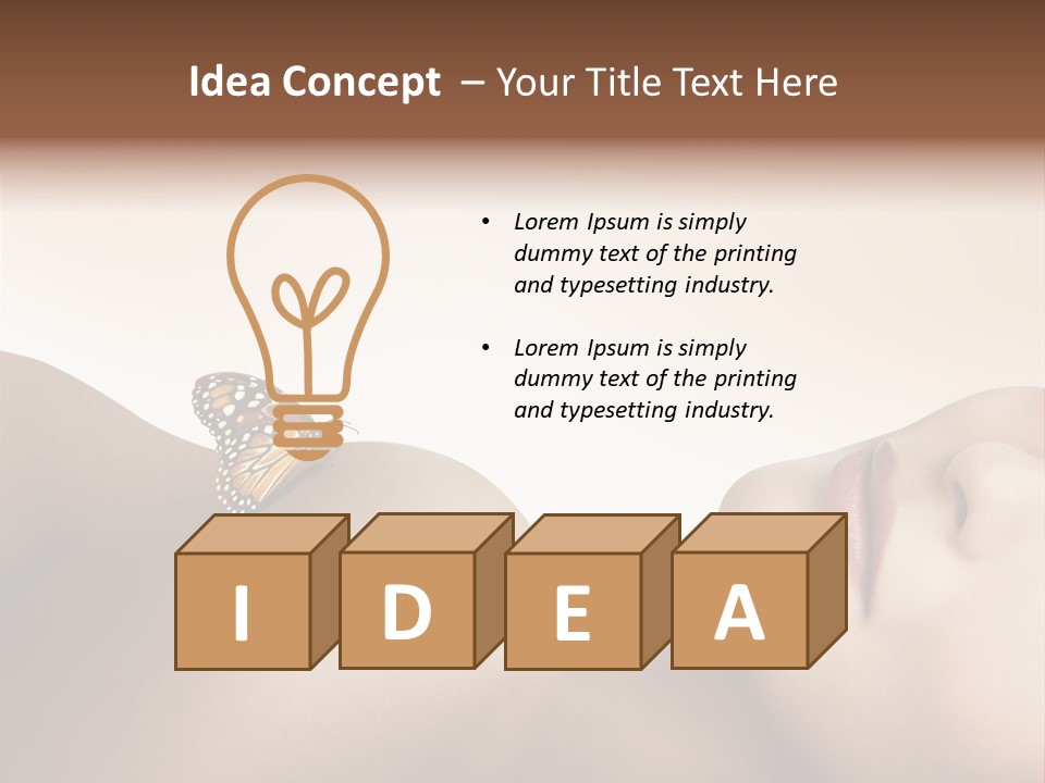 Butterfly Healthy Nudity PowerPoint Template