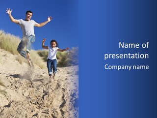 Freedom Daughter Sand Dunes PowerPoint Template