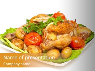 Food Parsley Chicken PowerPoint Template