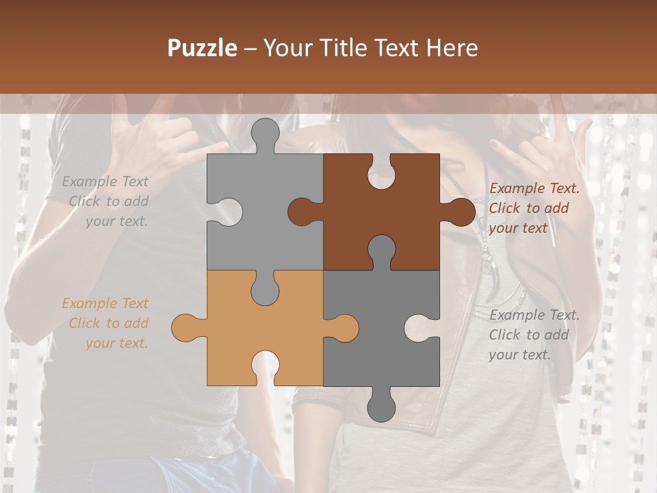 Headphone Young Portrait PowerPoint Template