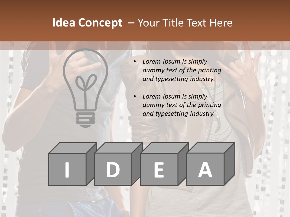 Headphone Young Portrait PowerPoint Template