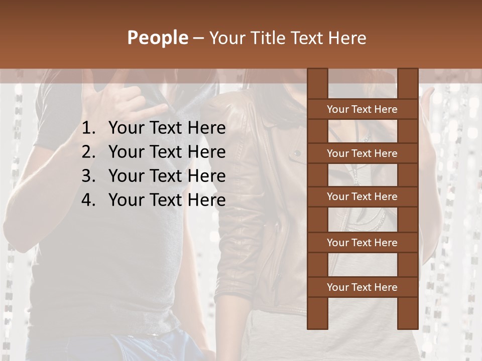 Headphone Young Portrait PowerPoint Template