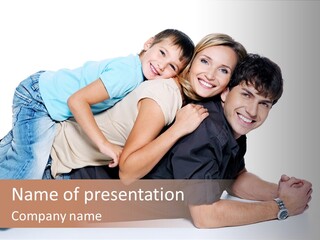 Parent Love Caucasian PowerPoint Template