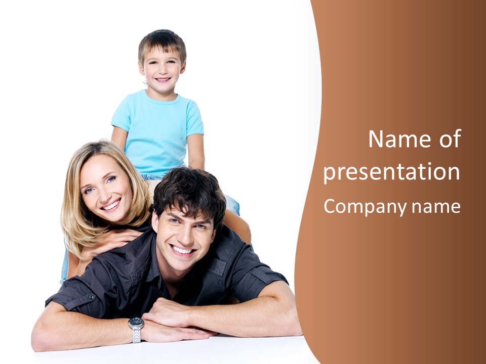 Happy Attractive Portrait PowerPoint Template