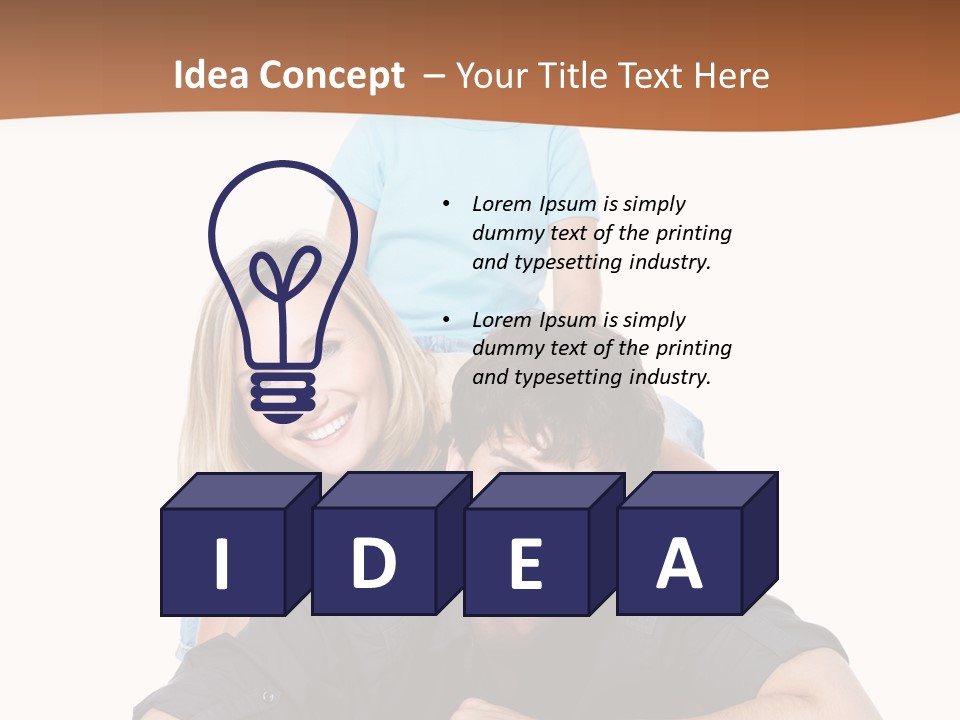 Happy Attractive Portrait PowerPoint Template