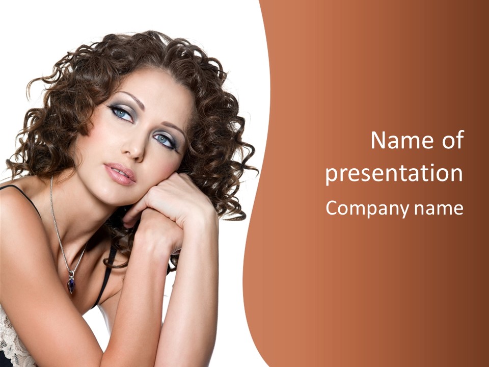 Caucasian Glamour Close Up PowerPoint Template