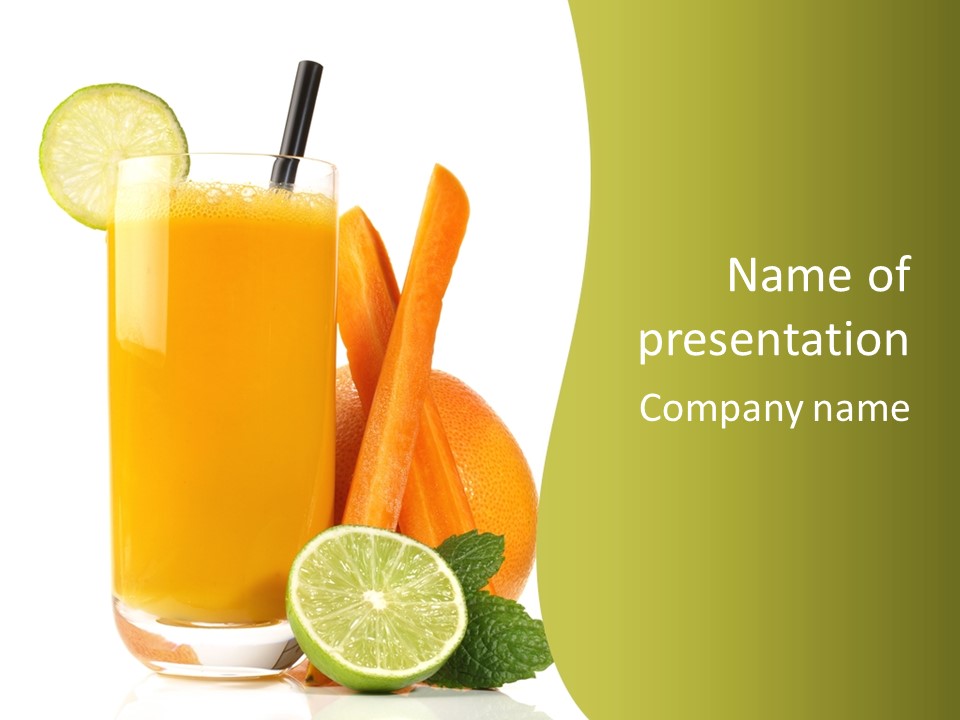 Carrot Crystal Drink PowerPoint Template