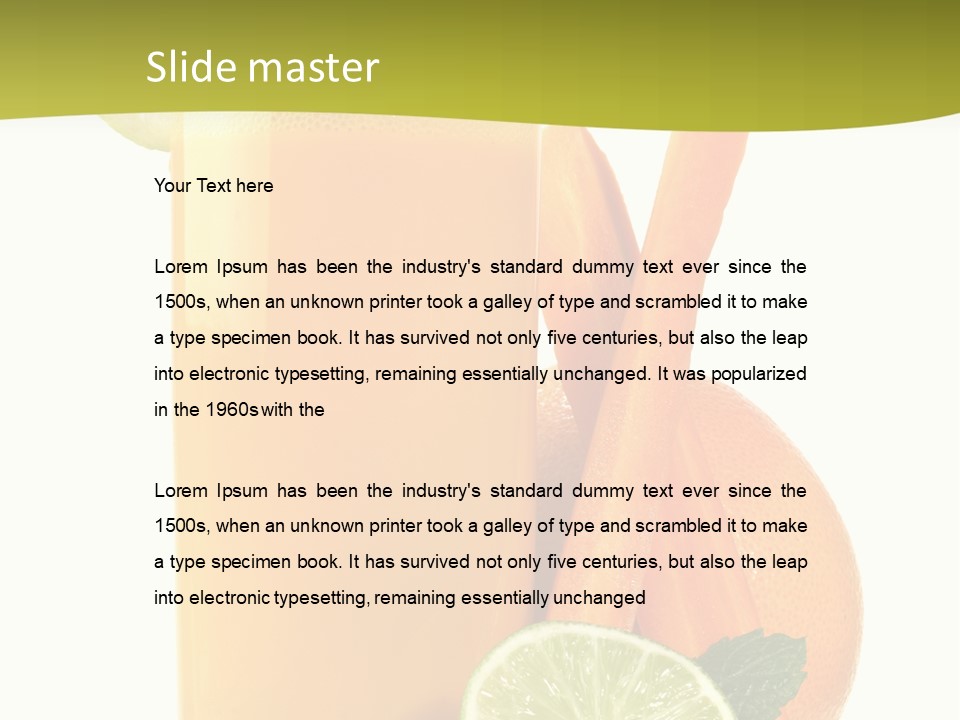 Carrot Crystal Drink PowerPoint Template