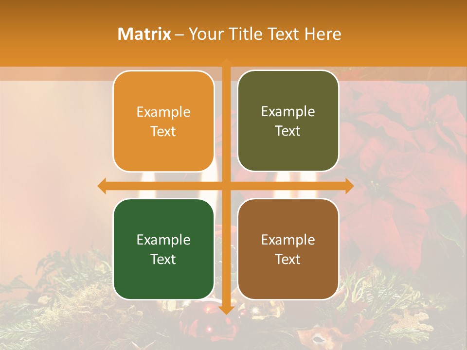 Moss Christmas Wreath Flame PowerPoint Template