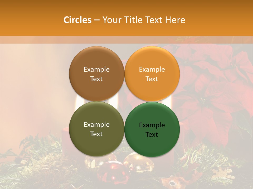 Moss Christmas Wreath Flame PowerPoint Template