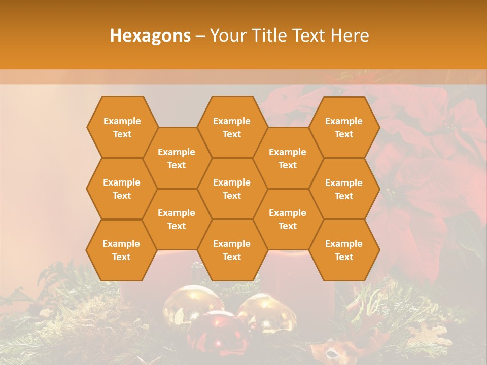 Moss Christmas Wreath Flame PowerPoint Template