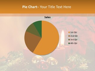 Moss Christmas Wreath Flame PowerPoint Template