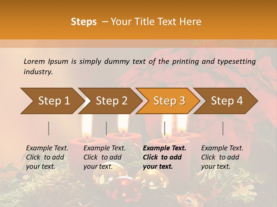 Moss Christmas Wreath Flame PowerPoint Template