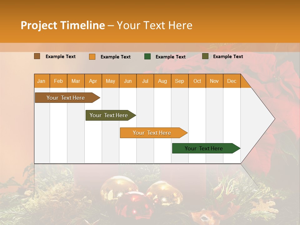 Moss Christmas Wreath Flame PowerPoint Template