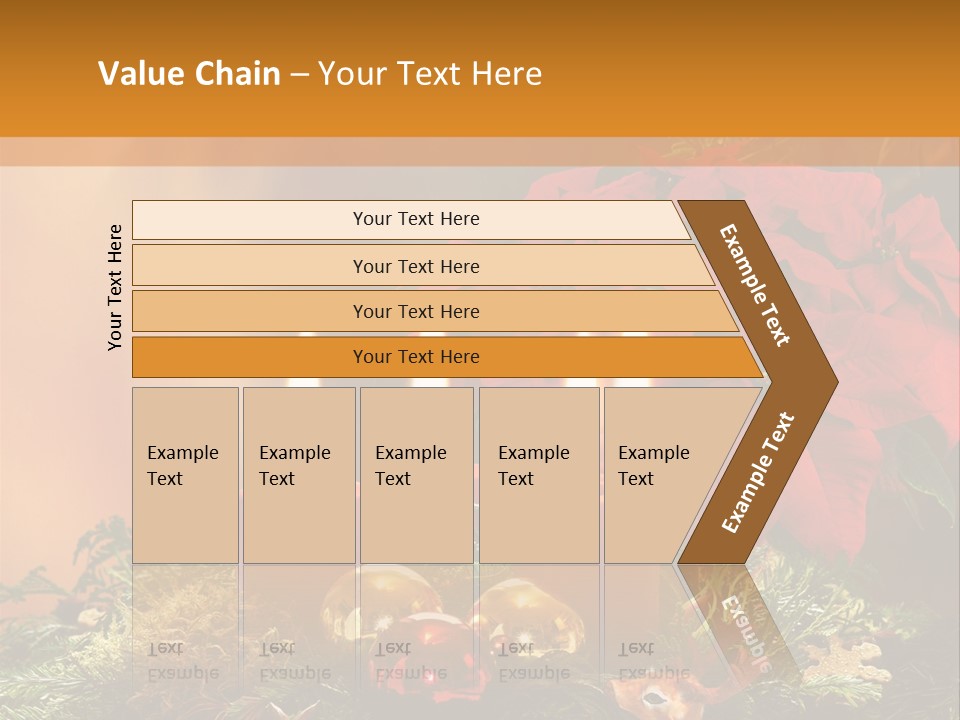 Moss Christmas Wreath Flame PowerPoint Template