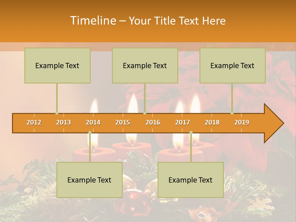 Moss Christmas Wreath Flame PowerPoint Template