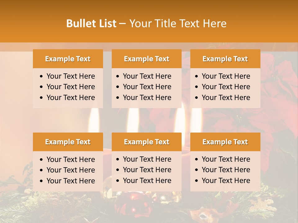 Moss Christmas Wreath Flame PowerPoint Template