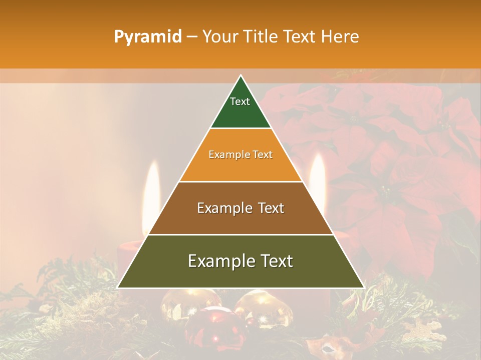 Moss Christmas Wreath Flame PowerPoint Template
