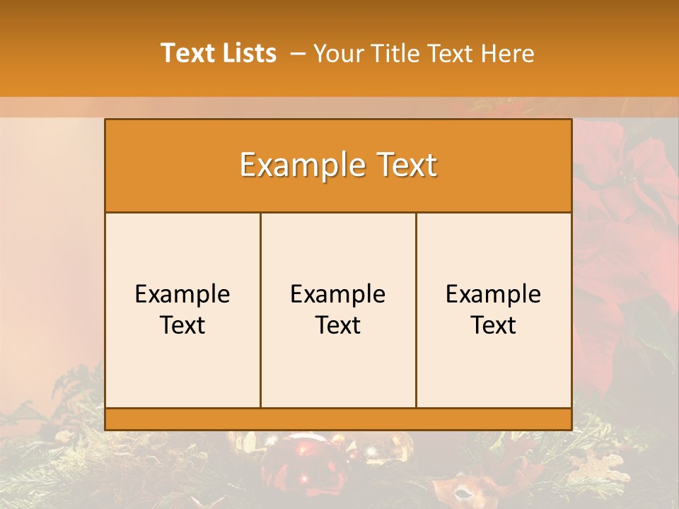 Moss Christmas Wreath Flame PowerPoint Template