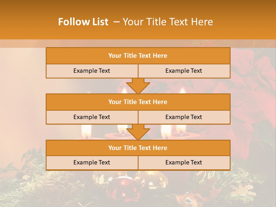 Moss Christmas Wreath Flame PowerPoint Template