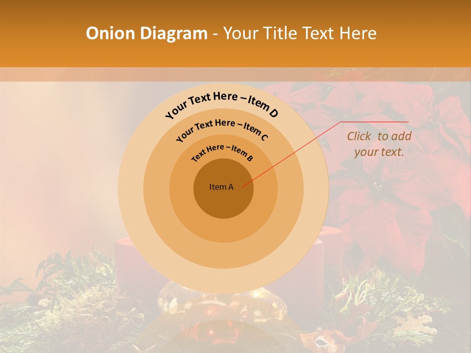 Moss Christmas Wreath Flame PowerPoint Template