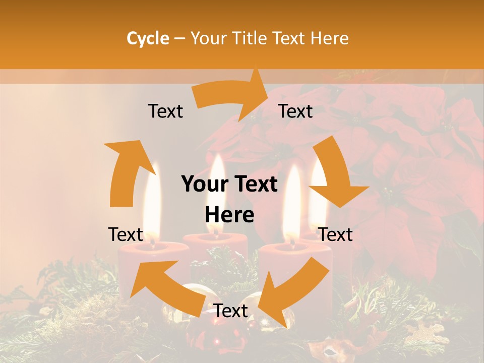 Moss Christmas Wreath Flame PowerPoint Template