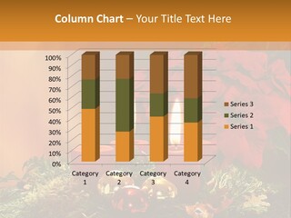 Moss Christmas Wreath Flame PowerPoint Template