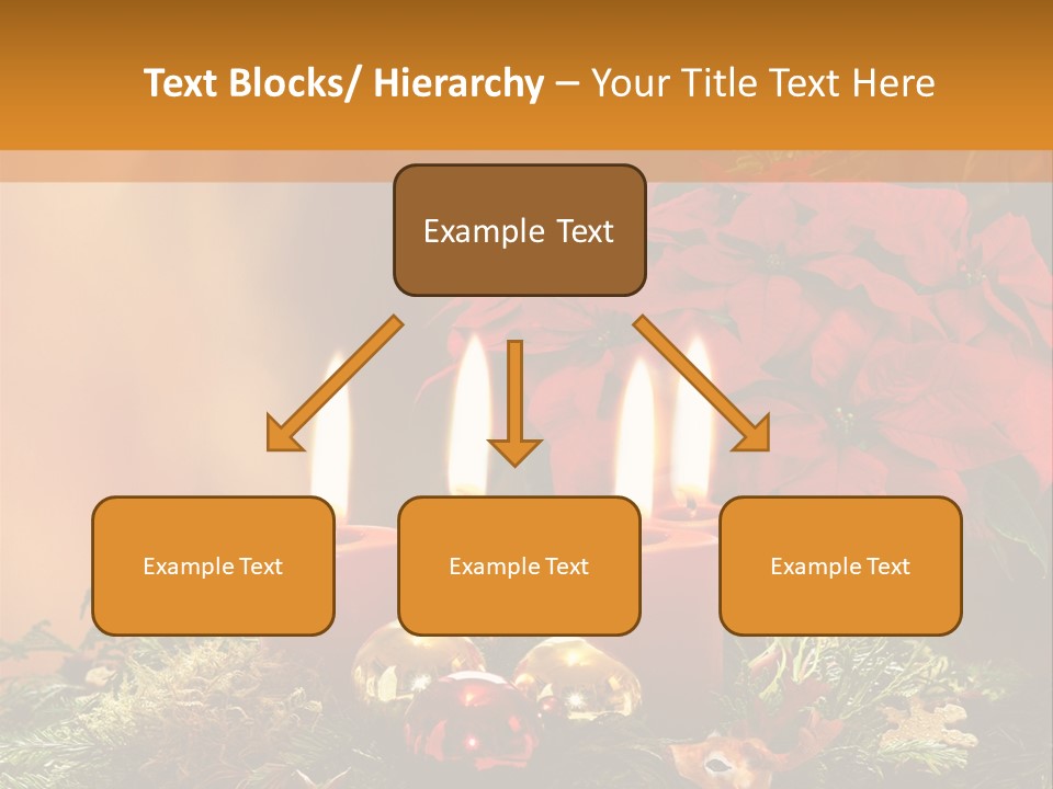 Moss Christmas Wreath Flame PowerPoint Template