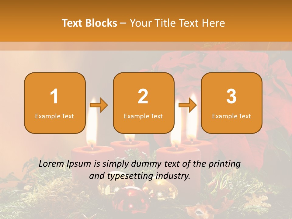 Moss Christmas Wreath Flame PowerPoint Template