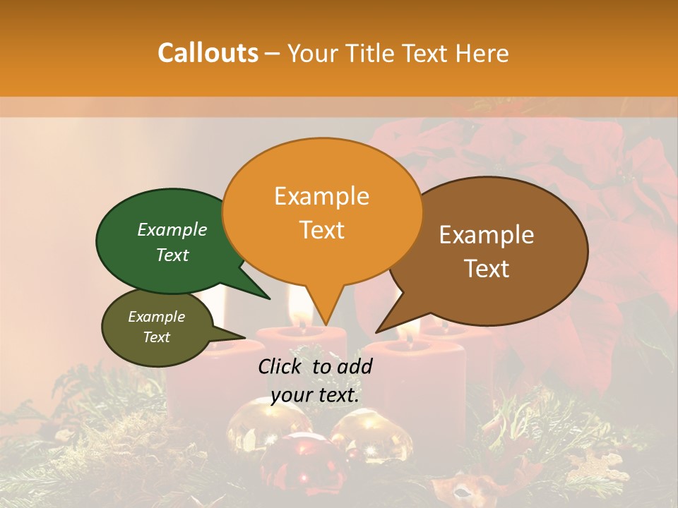 Moss Christmas Wreath Flame PowerPoint Template