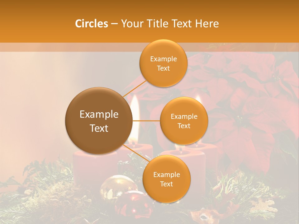 Moss Christmas Wreath Flame PowerPoint Template
