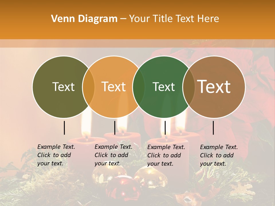 Moss Christmas Wreath Flame PowerPoint Template