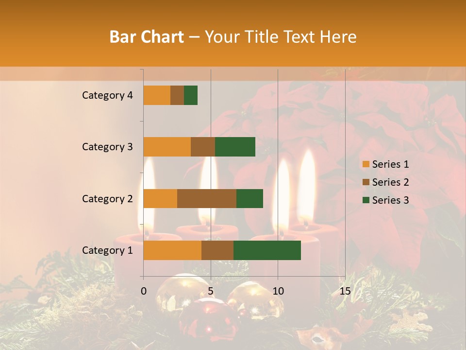 Moss Christmas Wreath Flame PowerPoint Template