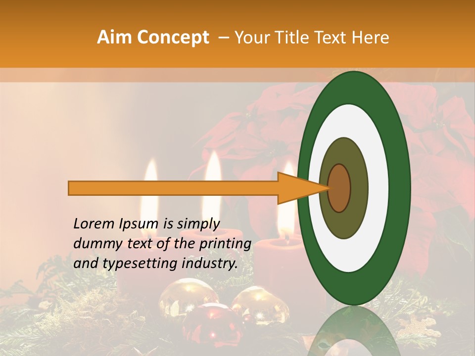 Moss Christmas Wreath Flame PowerPoint Template