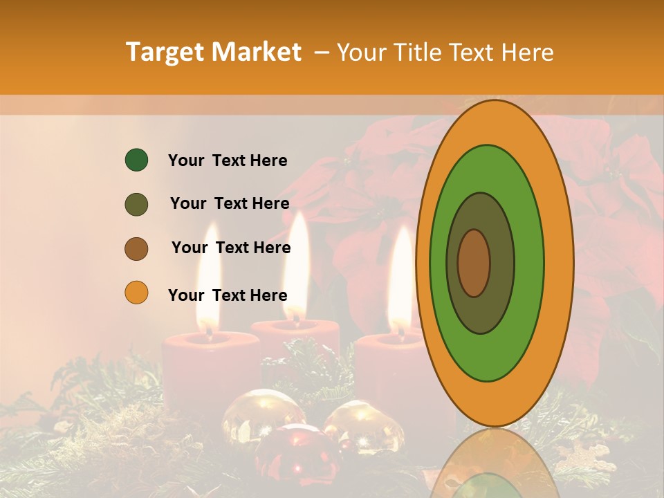 Moss Christmas Wreath Flame PowerPoint Template