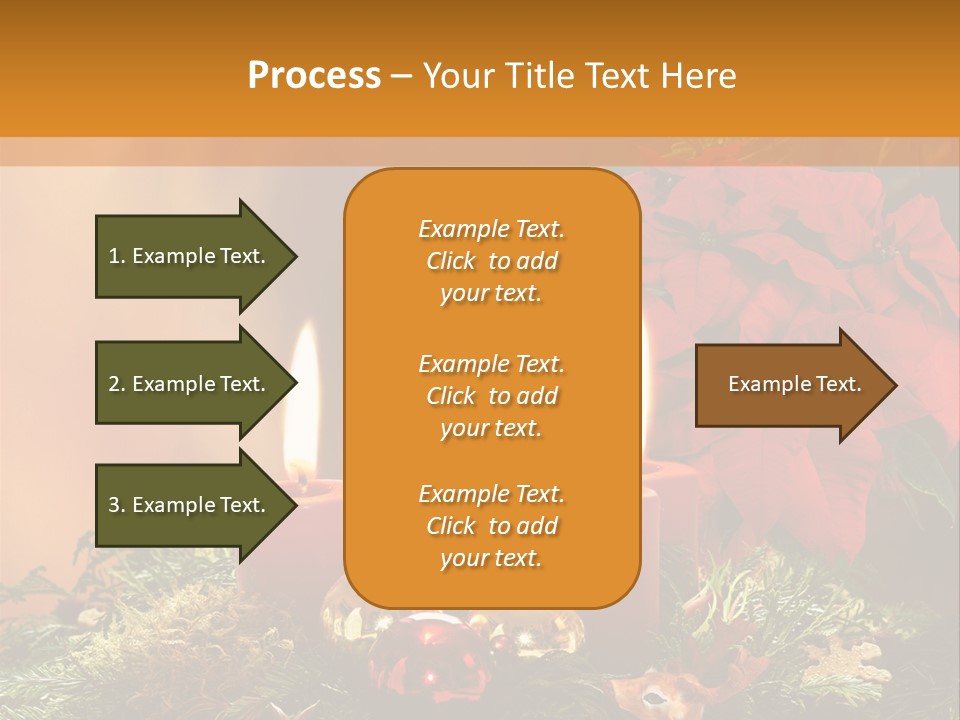 Moss Christmas Wreath Flame PowerPoint Template