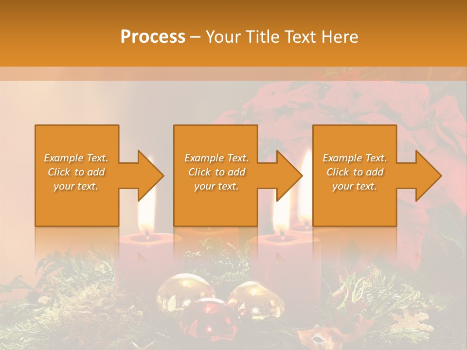 Moss Christmas Wreath Flame PowerPoint Template